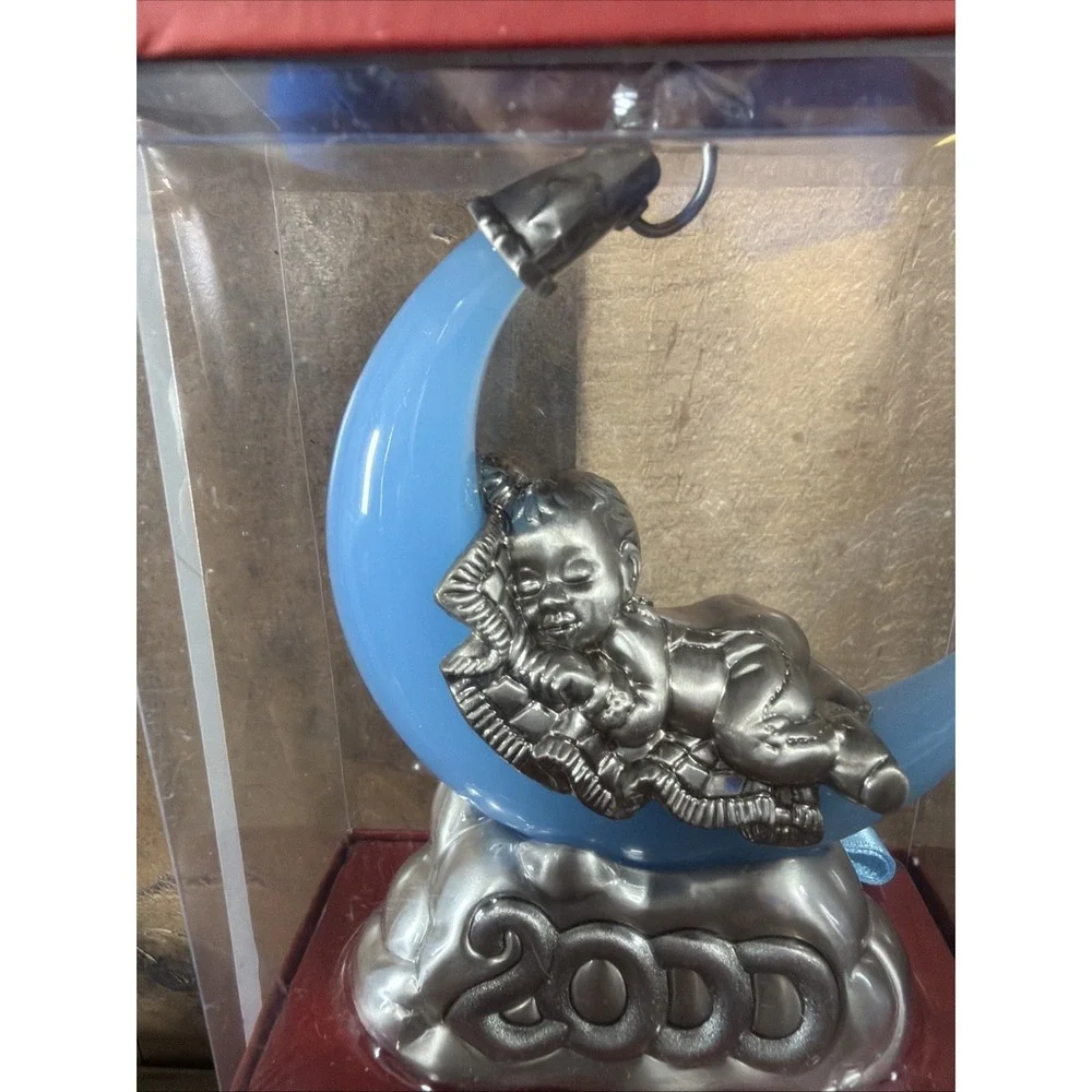 Lenox 2000 Millennium Baby Boy Ornament Pewter Moon NIB‎ Sealed New In Box